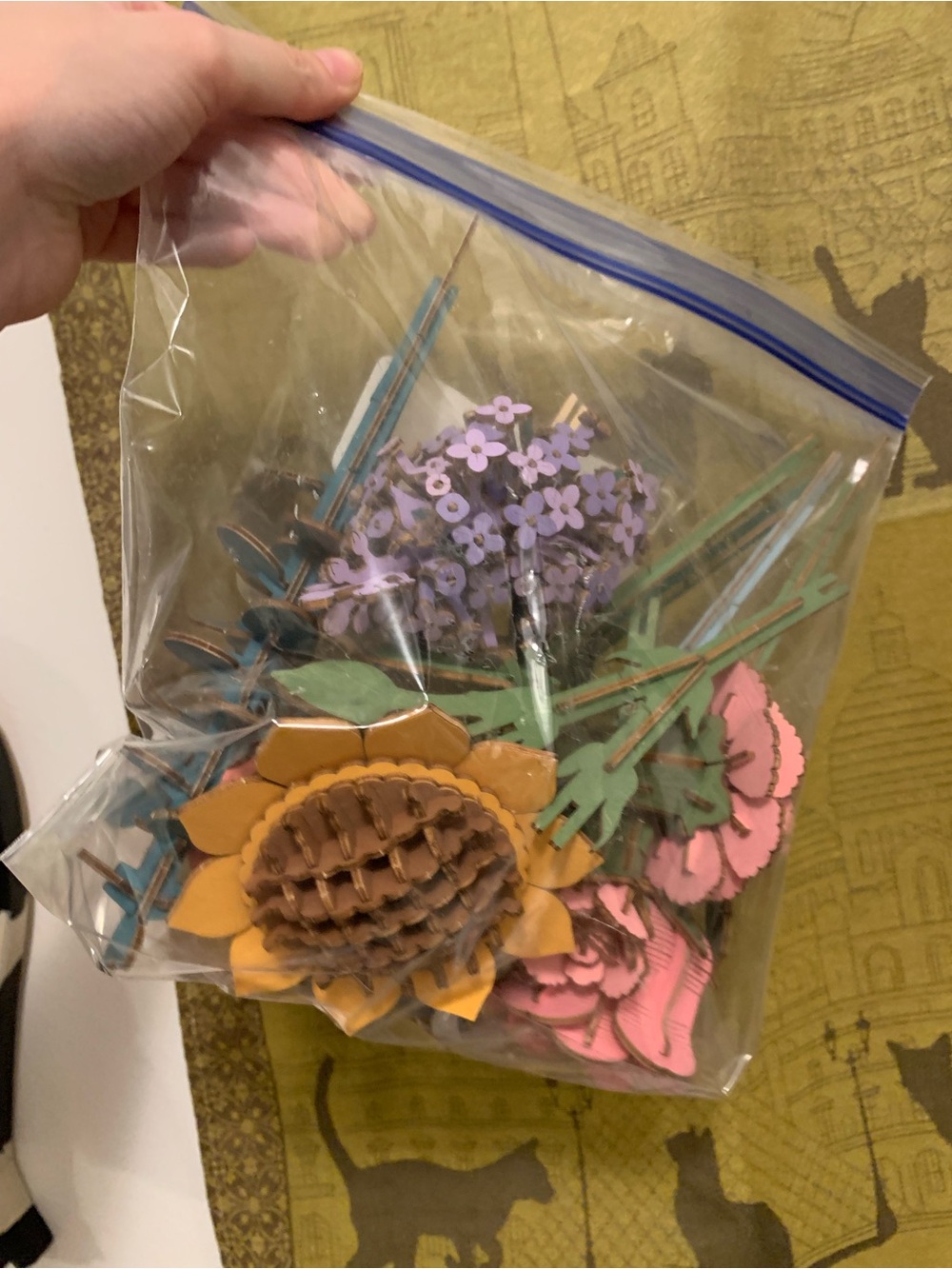 3D Wooden Flower Puzzle Kit - Sunflower & Roses lot